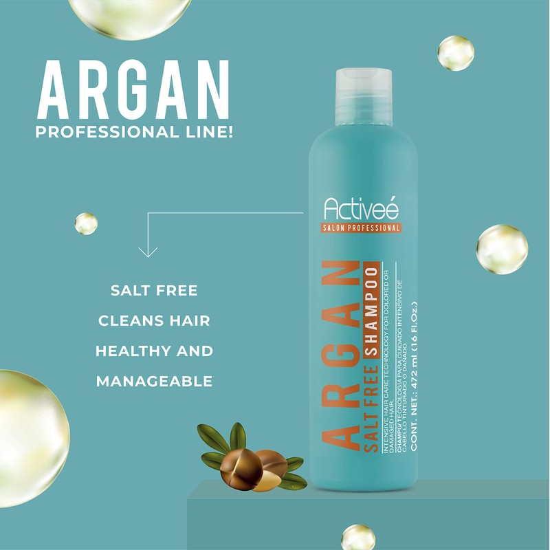 Activee Professional Argan Oil Salt Free Hair Shampoo 16 fl.