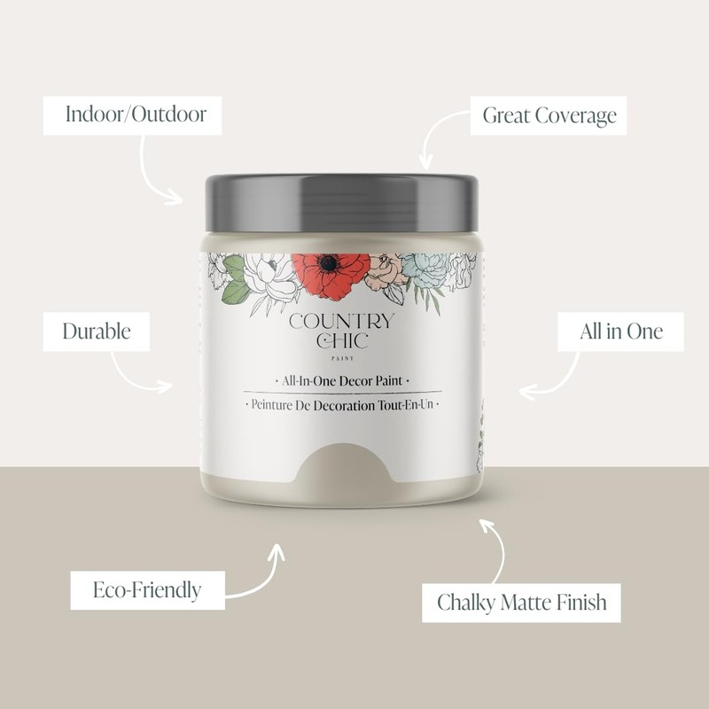 Country Chic All-in-One Chalk Paint for Furniture, Cabinets, Home Decor,