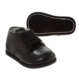 Josmo Beginner High Top Leather Unisex First Walking Baby Shoes - Black (Size 3 Infant)