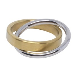 Heideman Women's Duplex Ring, Stainless Steel, Gold or Rose Gold Coloured, Matte, Skin-Friendly Stainless Steel Jewellery, Stainless Steel, gold-plated