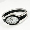 Takeuchi Shoji Rapport 188232 Women's Oval Bangle Watch, Silver Slim