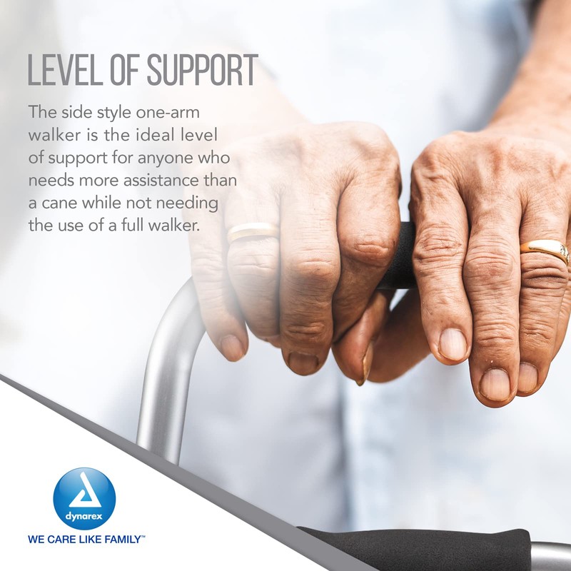 Dynarex 10164 Side Style One-Arm Walker, Adjustable Height up to