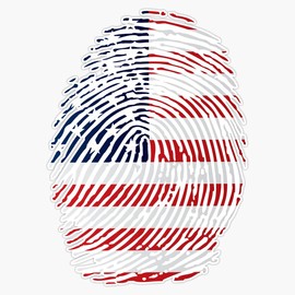 HOF Trading Fingerprint United States Vinyl Sticker Waterproof Decal Laptop Wall Window Bumper Sticker 5"