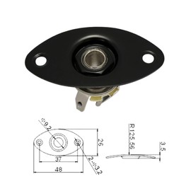 Metallor Oval Output Input Jack Plate Socket with Screws for Strat Tele Style Electric Guitar Parts Replacement Black.