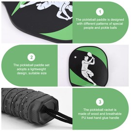 Professional Pickleball Paddles Set,Pickleball Paddles Set of 2,Anti-Slip Sweat-Absorbing Grip,with 4 Pickle Balls 1 Table Tennis Bag,for Indoor & Outdoor,Men&Women