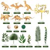 21 PCS Gold Dinosaur Cake Toppers Dinosaur Figures Green Ball