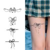 Byeolla Semi-Permanent Real Tattoo Sticker Chic Ribbon 4 Types 1 Set, 4 Pieces, Black / 별라 반영구 리얼 타투 스티커 시크 리본 4종 1세트, 4개, 블랙