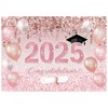 WOLADA 2025 Pink Graduation Backdrop Rose Gold Class of 2025