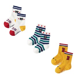 Miki House 64-9628-490 Double Bee Socks Pack, Crew Length, Set of 3, Boys, Girls, Baby, Kids, Children's Clothes, Kindergarten Commuting to School, white