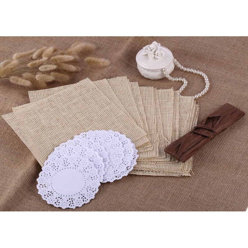 DECORA 3.5inch Round White Lace Paper Doilies for Wedding Tableware