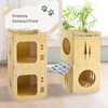 Stackable Cat House for Indoor Cats Bed, Wooden Cat Shelter,