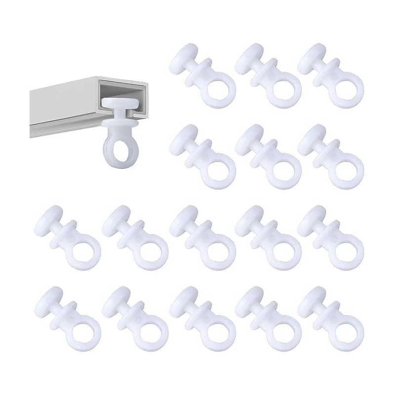 DWUENT Plastic Curtain Hooks, White Curtain Hooks, Curtains Hooks 22mm,