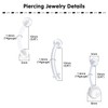 QWALIT Clear Belly Button Rings Plastic Belly Button Rings Plastic