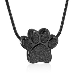 Pet Urns for Dogs/Cats - Pet Urn - Pet Ash Necklace - Paw Print Urn Necklace with Mini Keepsake Urn Memorial Ash Jewellery, Stainless Steel, No Gemstone