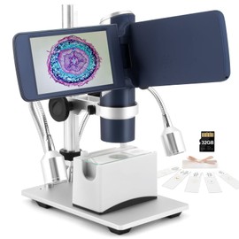 Andonstar AD203S HDMI Digital Microscope for Error Coins with Metal Stand, Handheld Portable USB Microscope Kit for Kids&Adults, 4" LCD Screen, Photo/Video Capture, Windows/Mac PC Compatible(Navy)