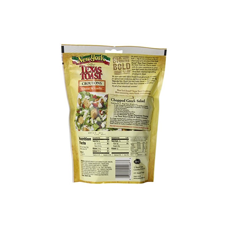 New York Texas Toast Croutons Cheese & Garlic, 5-Ounce Bags