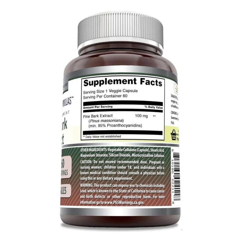 Amazing Nutrition Pine Bark Extract 100 Mg 60 Cápsulas Veganas