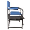 WFS Folding Director's Chair with Table, Blue