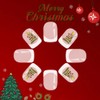 Christmas Press on Nails Short Square - ZWENJIE Winter Pink