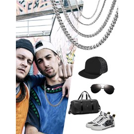 Inscca Mens Necklace Chain 9mm 316L Steel 20" Choker for Mens Chains Necklace Neck Link Curb Chains Lobster Clasp Christmas Jewelry for Son