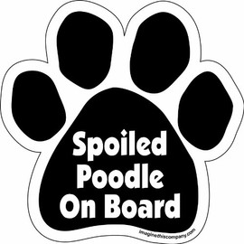 Imagine This Paw Car Magnet, Spoiled Poodle on Board, 5-1/2-Inch by 5-1/2-Inch