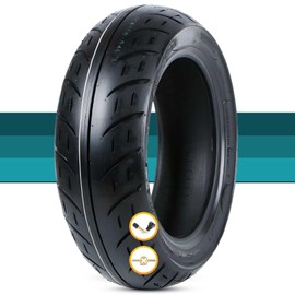 120/70-10 Scooter Tire 54L, 120/70/10 Tubeless Tire with Anti-Slip Street Tread, 120 70 10 City Llanta Neumatico, 250 KPA, High Grip Tread, Black Wall