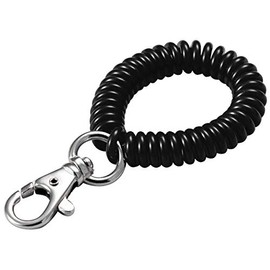 Lucky Line 2â Diameter Spiral Wrist Coil with Trigger Snap, Flexible Wrist Band Key Chain Bracelet, Stretches to 12â, Color May Vary (40701)