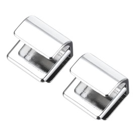 sourcing map 2pcs Glass Door Pull Handles, Zinc Alloy Door Clips Pull Handles with Screw Shower Glass Door Knob Handles for 3-5mm Glass Display Cabinet Furniture Cabinet Drawer Silver Tone