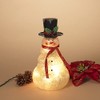 Gerson 12"H Electric Lighted Metal and Frosted Glass Snowman