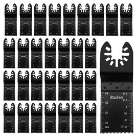 Ikaufen 30Pcs Universal Oscillating Saw Blades, Quick Release Multi Tool Blades Kits for Wood, Metal, Hard Material Oscillating Multitool Blades Fit Dewalt Rockwell Milwaukee Makita Ryobi