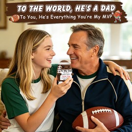 WELLBANEE Football Dad Gifts for New Dady Papa Bonusdad Stepdad Birthday