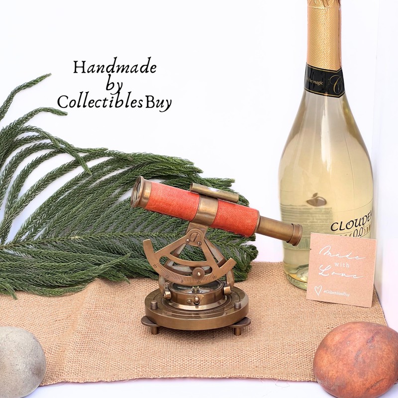 Marine Alidade Compass Telescope Vintage Survey Instrument Navigation Collectible Decor