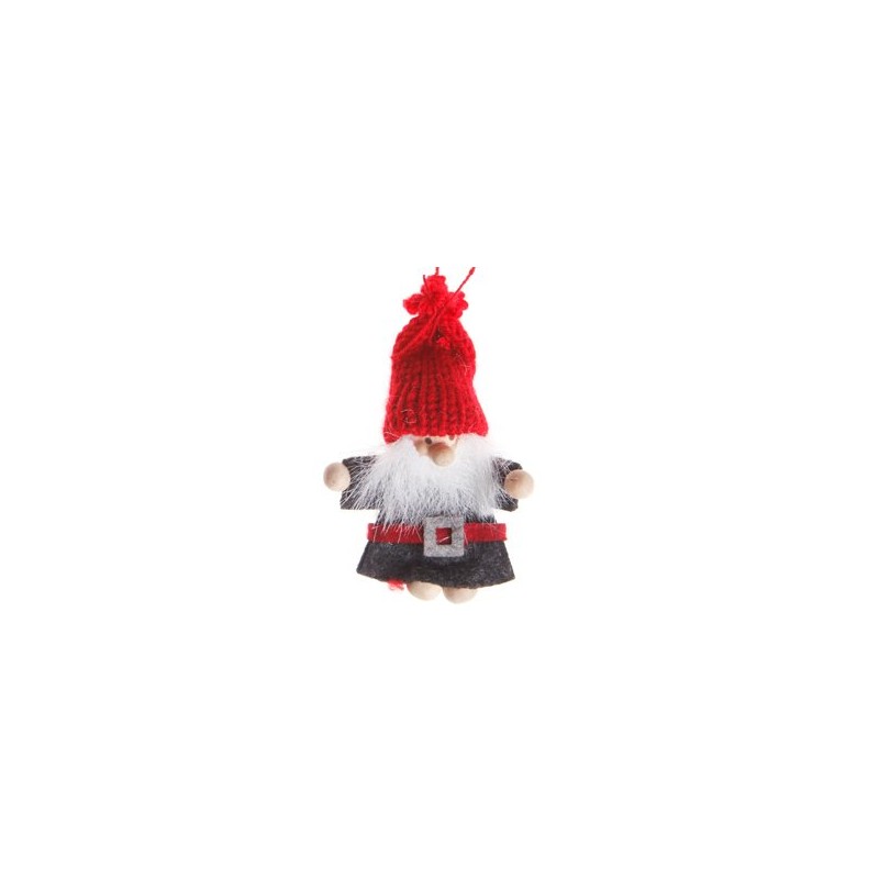 Sass & Belle 2 Red & Grey Felt Santa Christmas
