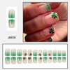 24Pcs Green St. Patrick’s Day Press on Nails Short Square