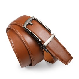 VRLEGEND Leather Belt Men's Automatic Belt Men's Leather Men's Belt Automatic Suit Belt Jeans Belt Men Adjustable Buckle 3.5 cm Wide, brown