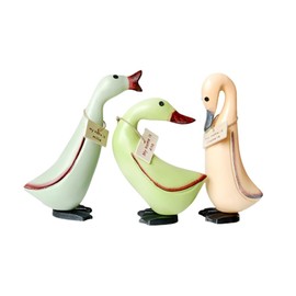 Wooden Painted Duck Decoration Animal Ornaments Vintage Figurine for Home Display Decoration