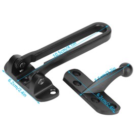 Lock Latch, Home Security Door Lock Swing Bar Door Guard, Hotel Door Latch, Stainless Steel Reinforcement Lock, Hardware Hasps (JF-01 (Matte Black))