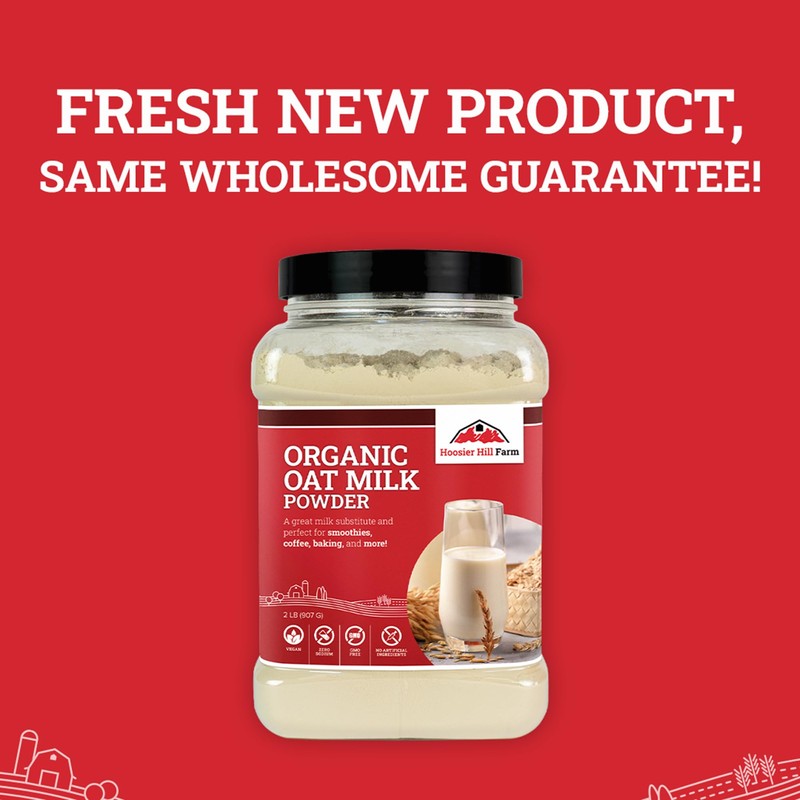 Hoosier Hill Farm Organic Oat Milk Powder, 2LB (Pack of