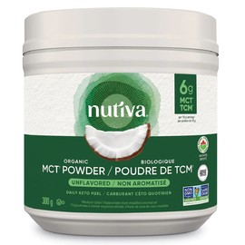 Nutiva Organic MCT Oil Powder with Prebiotic Acacia Fiber, Unflavored, 300 Gram | Organic, Non-GMO, Non-BPA | Vegan, Gluten-Free, Keto & Paleo | Instant Beverage or Boost to Coffee & Smoothies