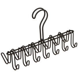iDesign 6557 Classico Tie and Belt Hanger, Tie Rack for Wardrobe, Made of Metal, Belt Holder Matte Black,26 x 9.5 x 17 centimeters
