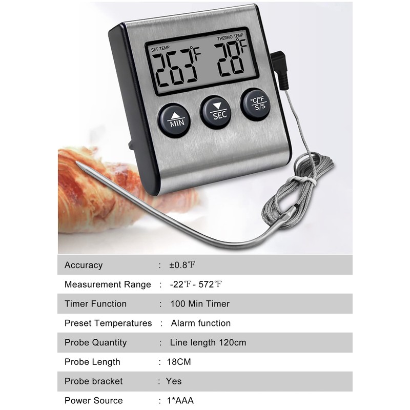 Meat Thermometer Digital for Cooking Precise Oven Temperatures - Accurate