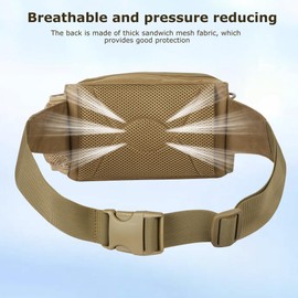 Metal Detecting Waist Bag with Kettle Sleeve Elastic Net，Portable Find bag, Waterproof Metal Detector Tool Bag, for Outdoor Metal Detector Accessory (Tan)