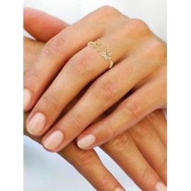 2 PCS Initial Rings for Women Adjustable Letter A Ring Stackable Sideways Cross Ring Cubic Zirconia Open Wrap Ring for Teen Girls (O)