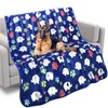 Rezutan Soft Fleece Dog Blanket, 60X50 inches, Blue Elephant Pattern