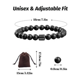 DOINEUFL Anti Alcohol Bracelet, 3pcs Glame Anti Alcohol Bracelet Women, 8MM-Adjustable Sobriety Bracelets Relieves Anxiety & Withdrawal Stress, Sobriety Gifts for Women Man Reduce the Urge to Drink
