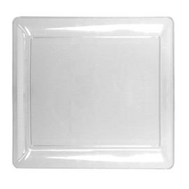 Party Essentials Hard Plastic 16 x 16-Inch Square Serving Tray, 16 by 16, Crystal Clear