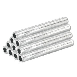 PATIKIL M8 Thread Carbon Steel Lamp Pipe, 20 Set 60 mm/2.36" Hollow Tube Thread Adapter Fasteners Hardware for Lamp Lights Chandelier Ceiling Light DIY, White Zinc Plating