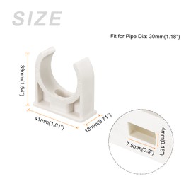 METALLIXITY 12pcs 30mm U Shape Pipe Fitting Clamp PVC Water Pipe Clamp Hose Clip Plastic for Tube Hose White