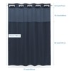 EUTXL Navy Blue No Hook Shower Curtain with Snap in