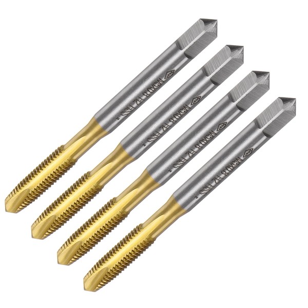 uxcell 4pcs Spiral Point Plug Taps, M5 x 0.8 Metric